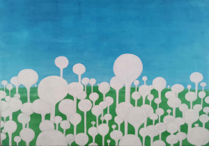 2020 Bubbles in a field (100 x 70 cm, Acryl auf Karton)