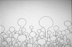 2020 Bubbles in a field (29 x 19,5 cm, Acrylstift auf Karton)